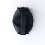 Clementine Bag: Dark Navy Pebbled Leather with Gold