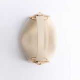 Clementine Bag: Oat Pebbled Leather with Gold