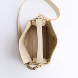 Clementine Bag: Oat Pebbled Leather with Gold