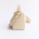 Clementine Bag: Oat Pebbled Leather with Gold