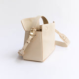 Clementine Bag: Oat Pebbled Leather with Gold