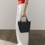 Alexie Tote: Black Pebbled Leather
