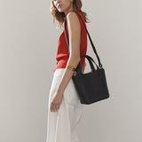 Alexie Tote: Black Pebbled Leather