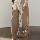 Clementine Bag: Taupe Pebbled Leather