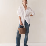 Alexie Tote: Taupe Pebbled Leather