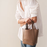 Alexie Tote: Taupe Pebbled Leather