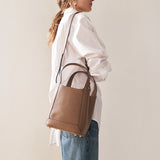Alexie Tote: Taupe Pebbled Leather