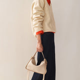 Clementine Bag: Oat Pebbled Leather with Gold