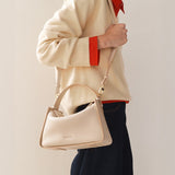 Clementine Bag: Oat Pebbled Leather with Gold
