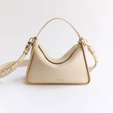 Clementine Bag: Oat Pebbled Leather with Gold