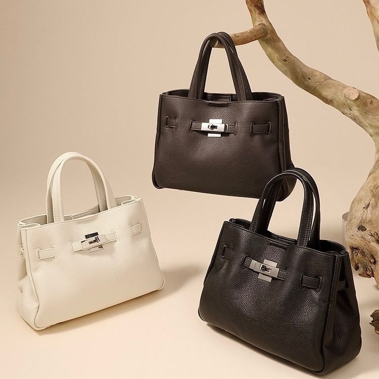 Women's Elegant Pebble Genuine Leather Crossbody Bag