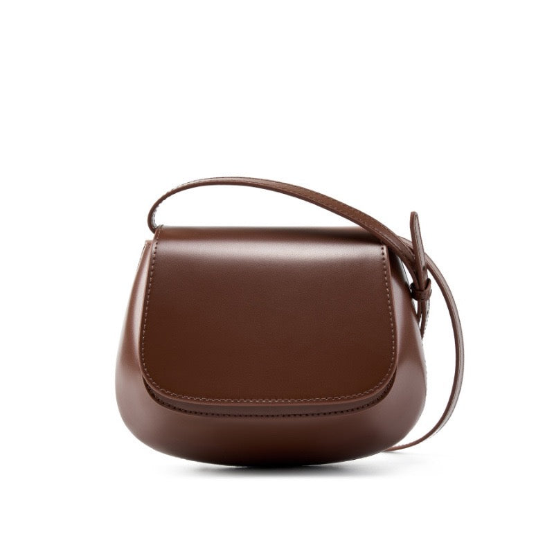 Women’s Genuine Leather Chic Crossbody Saddle Bucket Bag