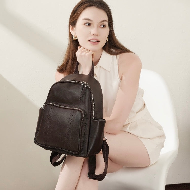 Stylish Large Capacity Soft Leather Multifunctional Women's Genuine Leather Backpack